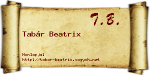 Tabár Beatrix névjegykártya
